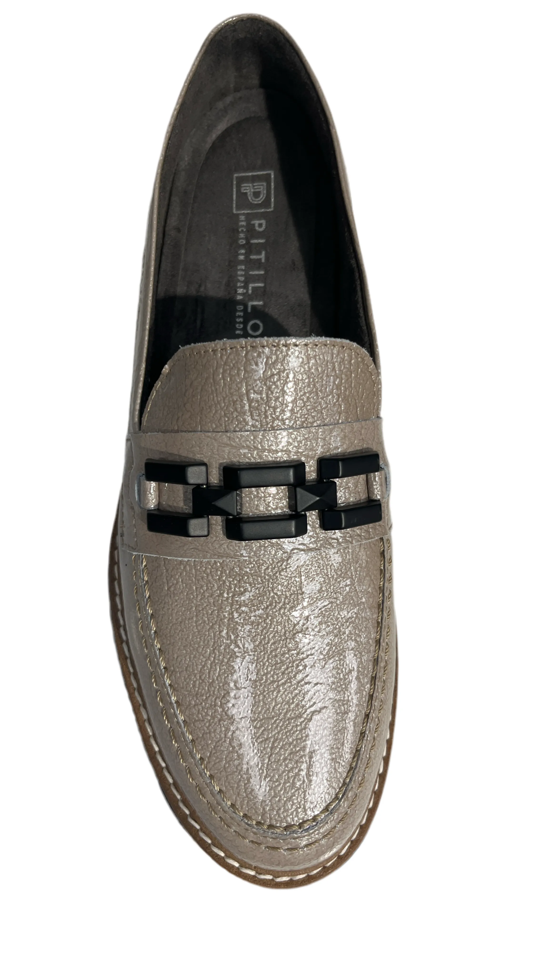 Pitillos Ladies Slip On Low Wedge Loafer Shoe 10070