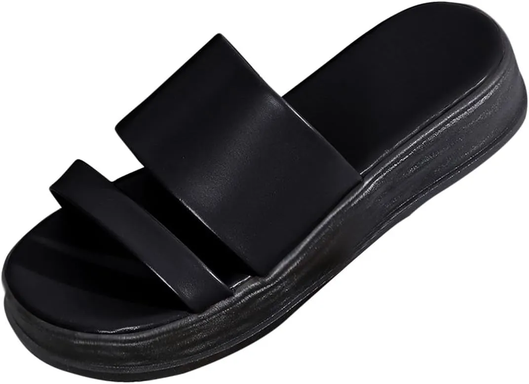 Platform Sandals Womens Summer Thick Sole Sandal Shoes Cute Lightweight Chunky Slides with Comfort Flatform Slides