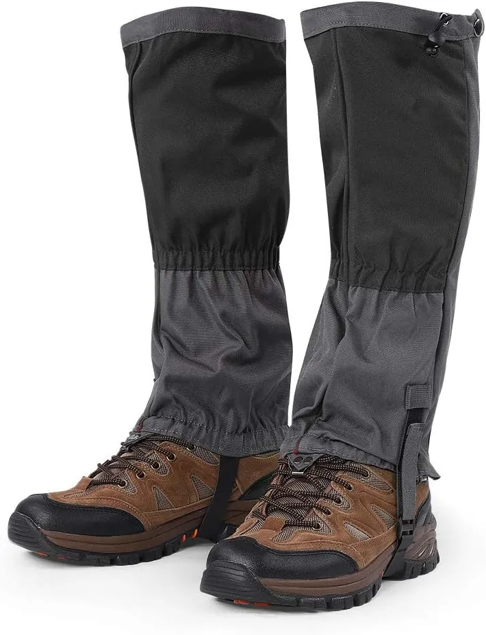 plplaaoo Leg Gaiters, 1Pair Outdoor Waterproof Sports Climbing Hiking Legging Gaiters Shoe, Snow Accessories, Gaiters Gators for Hiking, Boots Cover, Hunting Gear and Equipment for Adults, Hiking