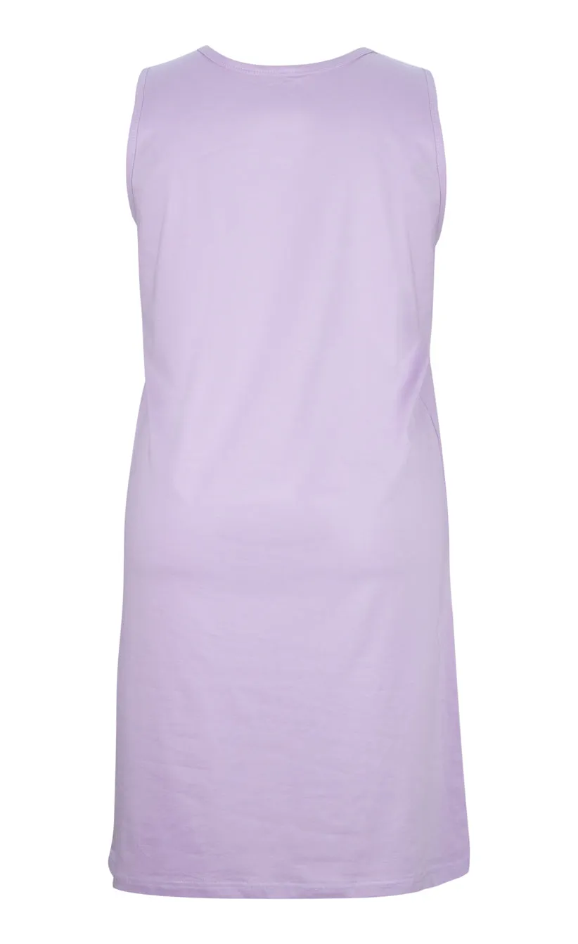 Plus Size Cotton Singlet Nightie Comfortable Fit Lilac