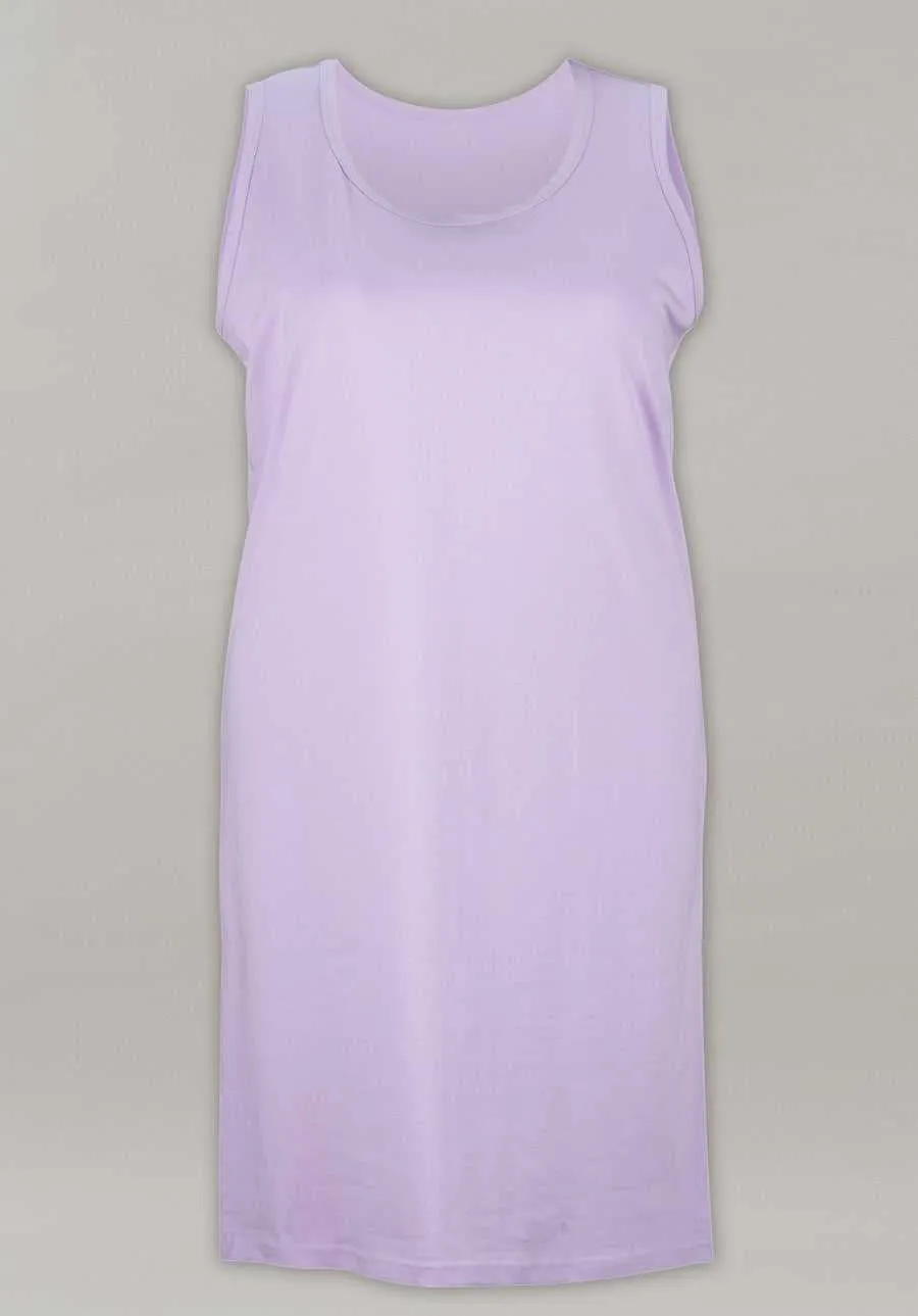Plus Size Cotton Singlet Nightie Comfortable Fit Lilac