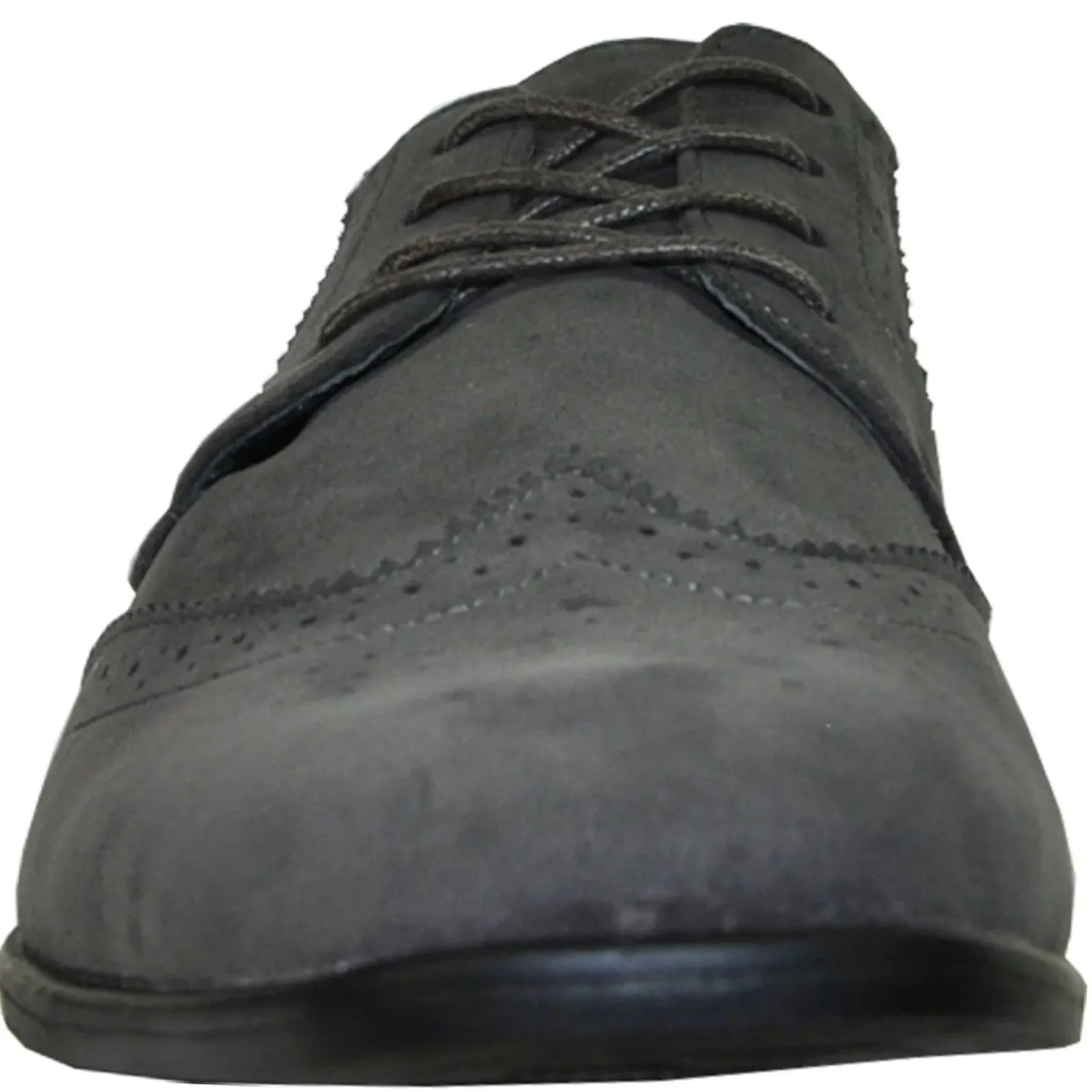 Polished Product Title: "Bravo Men's Grey Vegan Suede Wingtip Dress Shoe for Weddings & Proms"