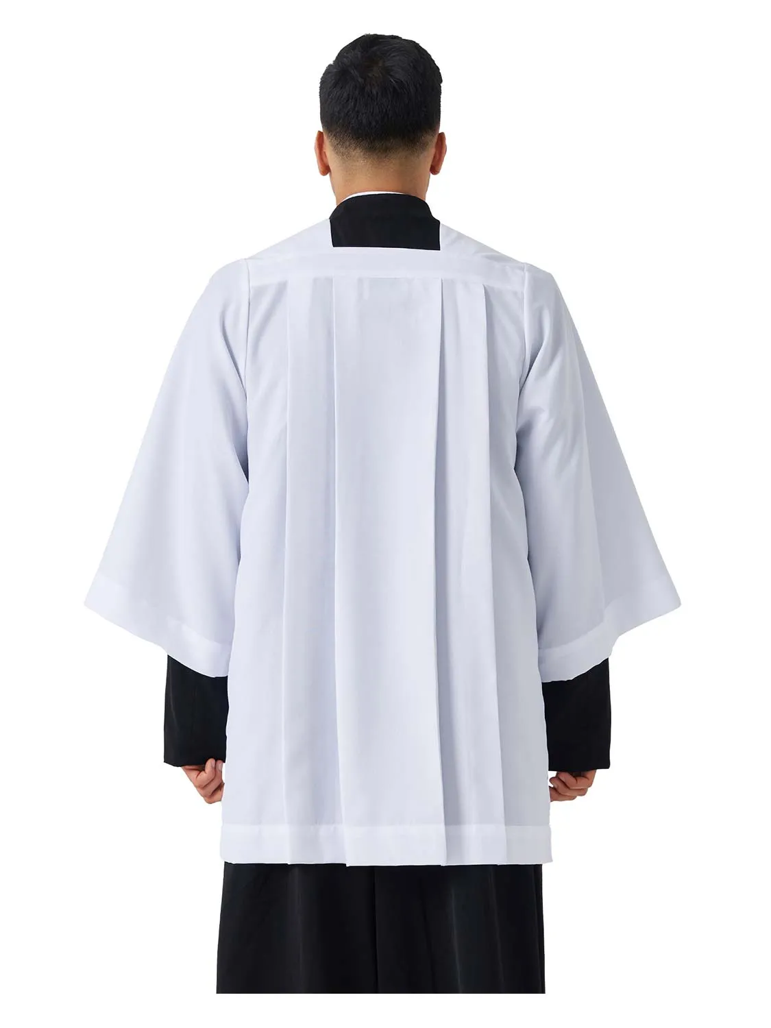 Premium White Square / Round Neck Surplice Prist Robe for Cassock
