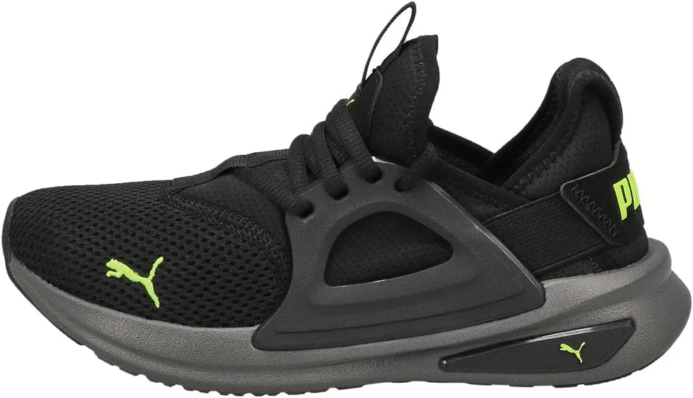PUMA Softride Enzo Evo (Big Kid) Puma Black/Lime Squeeze/Castlerock 6 Big Kid M