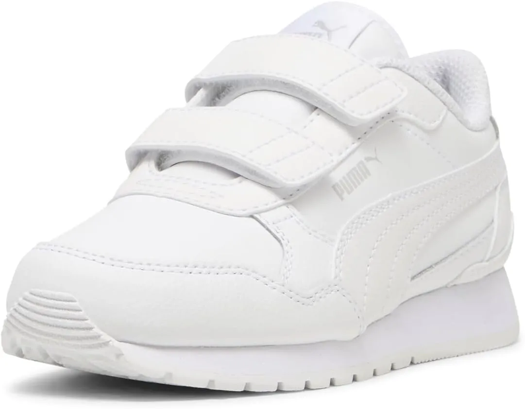 PUMA ST Runner Hook and Loop Sneaker, White-Cool Light Gray, 1.5 US Unisex Little Kid