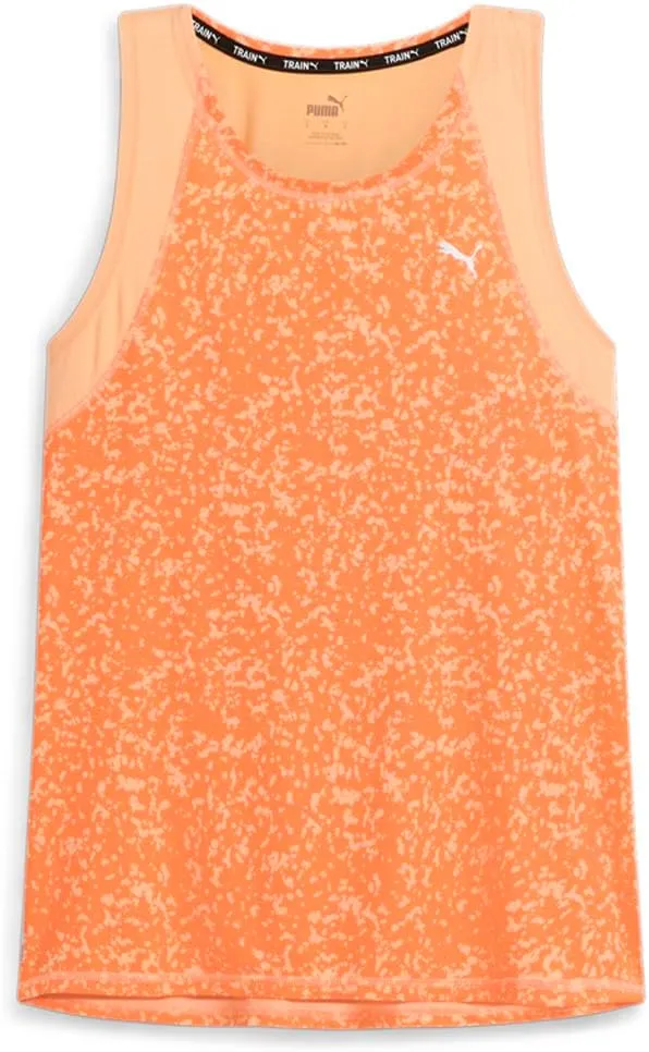 PUMA Womens Train Favorite Crew Neck Athletic Tank Training Casual Breathable - Orange - Size S