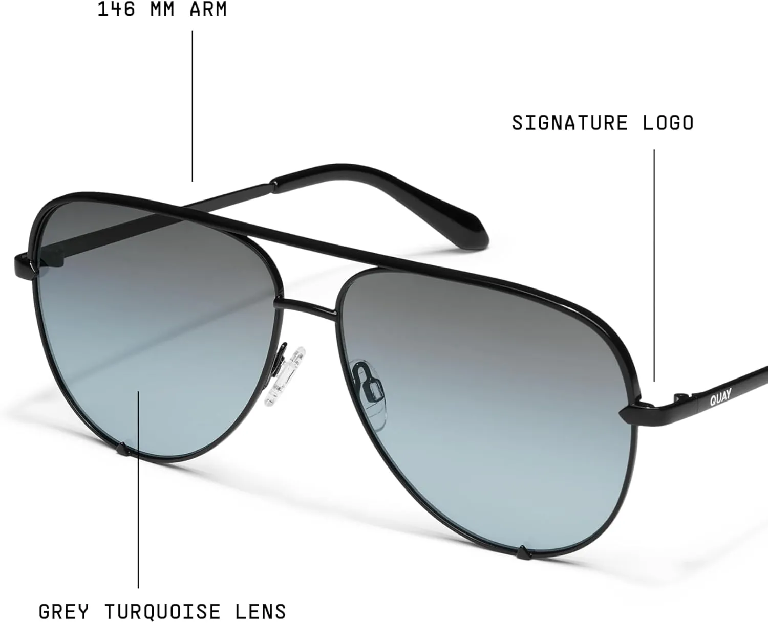 Quay - Sunglasses for Men & Women, Aviator Lenses with UV Protection, Oversized Sunglasses
