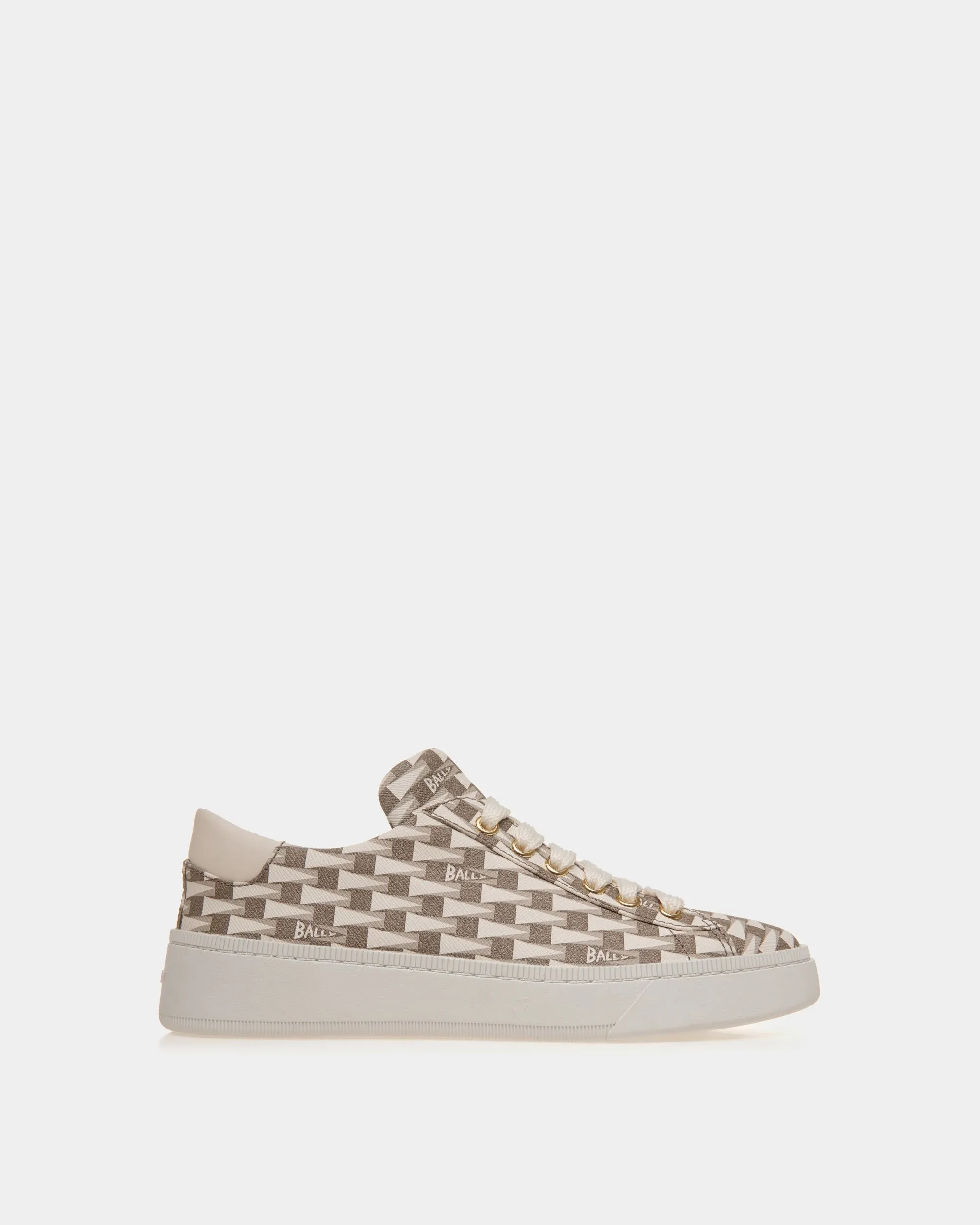 Raise Sneaker in Beige Pennant Motif Fabric