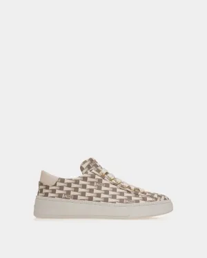 Raise Sneaker in Beige Pennant Motif Fabric
