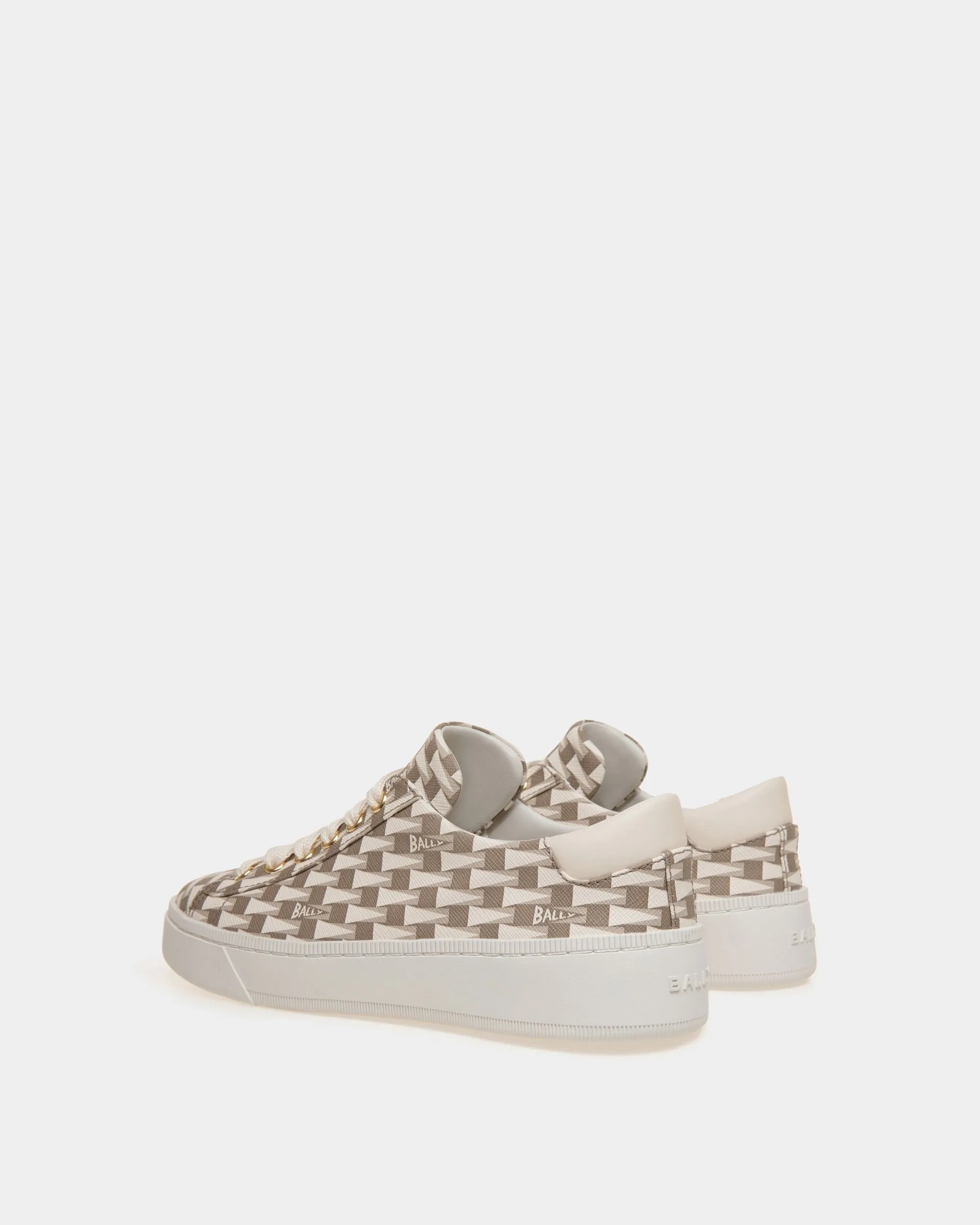 Raise Sneaker in Beige Pennant Motif Fabric