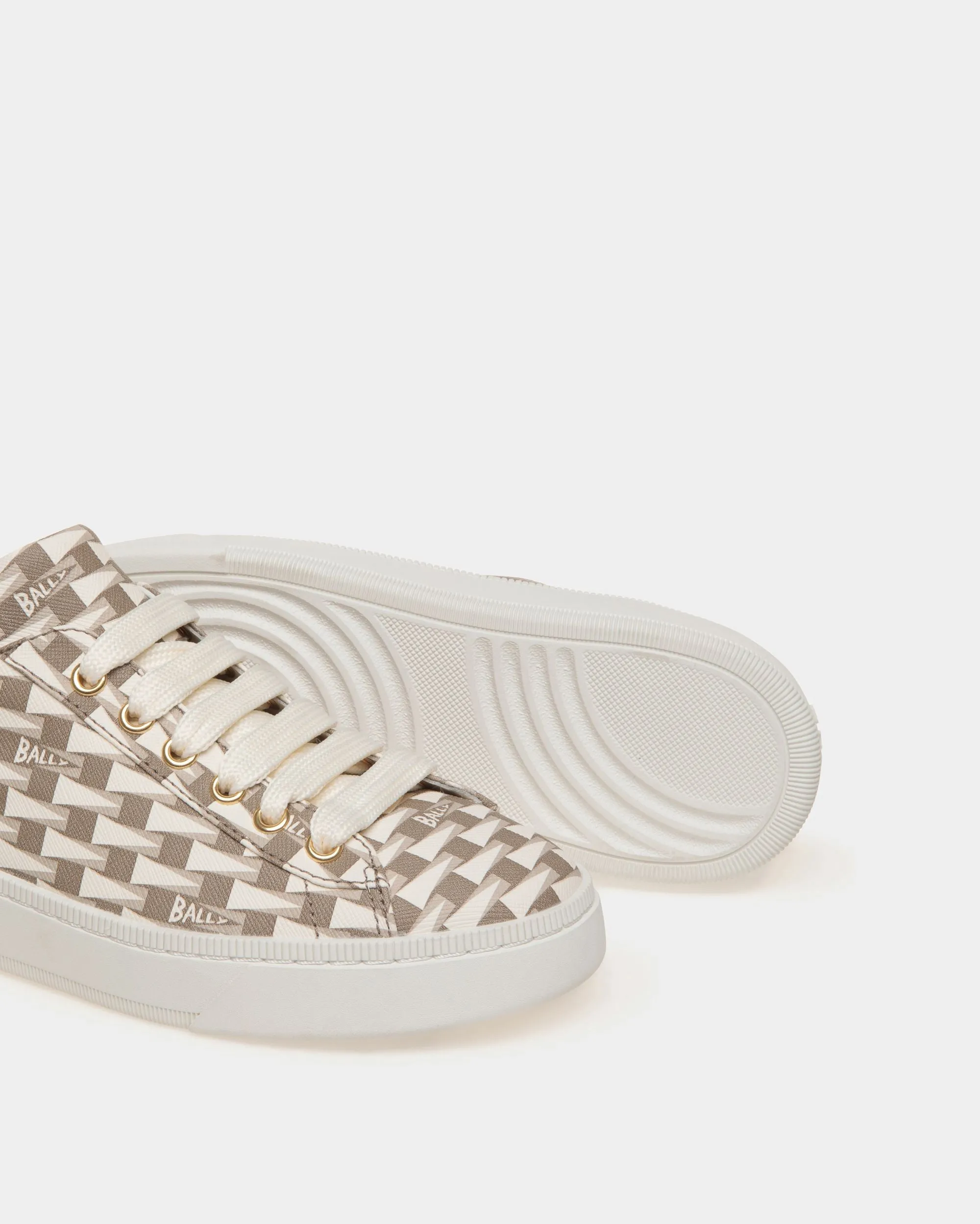 Raise Sneaker in Beige Pennant Motif Fabric