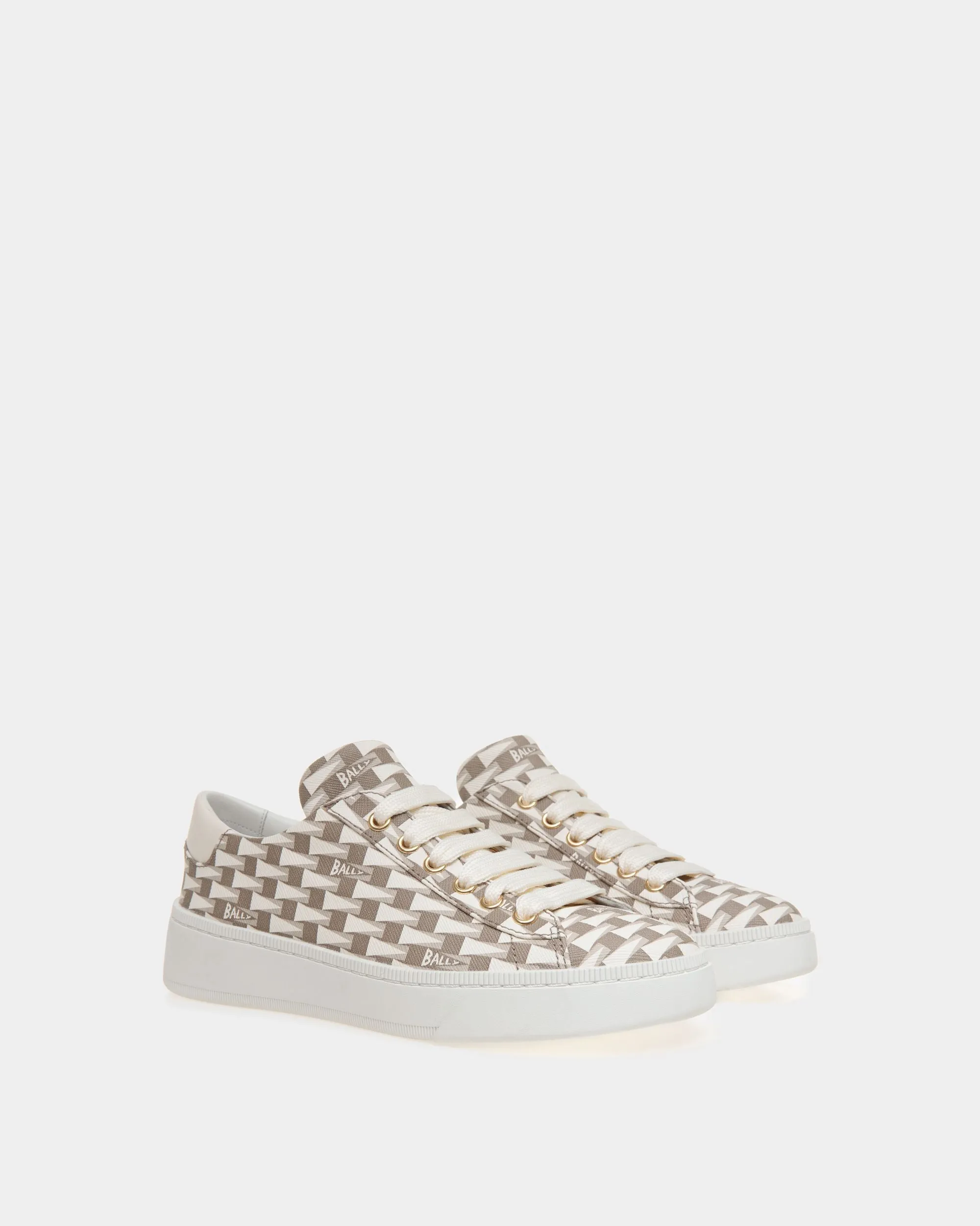 Raise Sneaker in Beige Pennant Motif Fabric