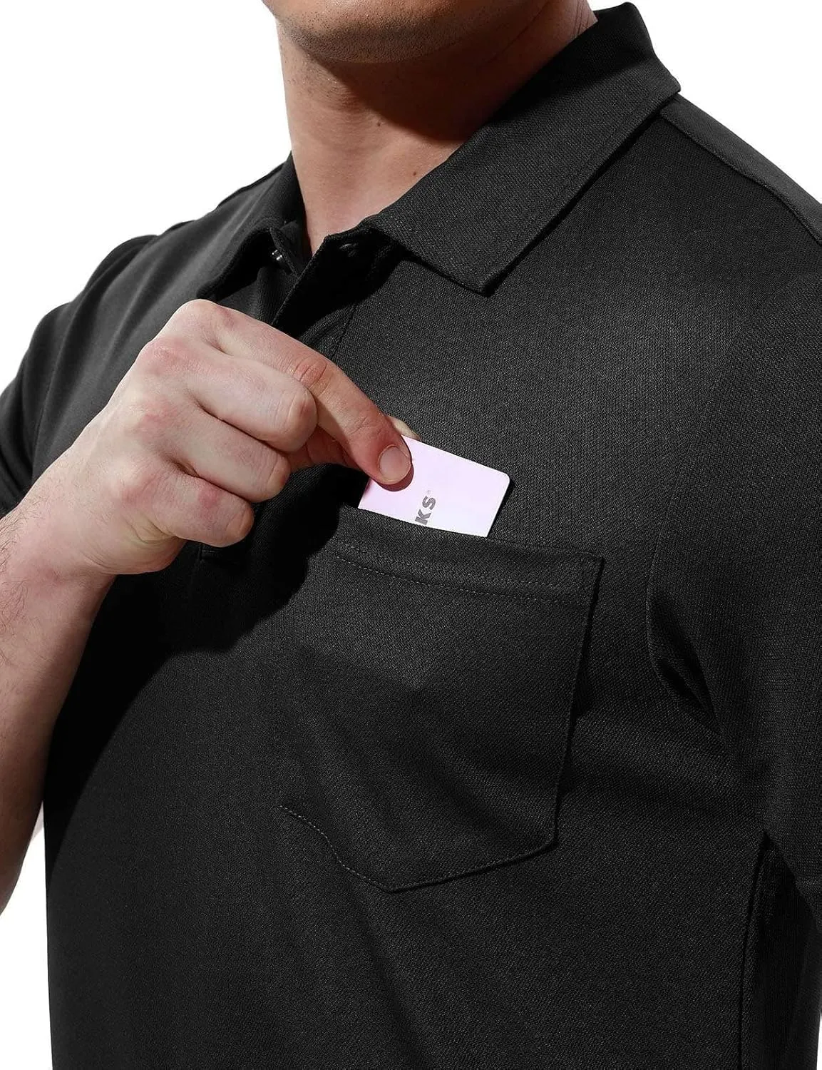Rdruko Men's Polo Shirts Short Sleeve Quick Dry Outdoor Golf Sports Shirts with Pocket