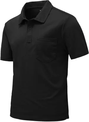 Rdruko Men's Polo Shirts Short Sleeve Quick Dry Outdoor Golf Sports Shirts with Pocket