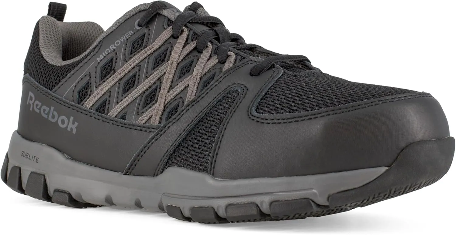Reebok Work Men's RB416 Sublite Cushion Work Safety Toe Athletic Shoe Black