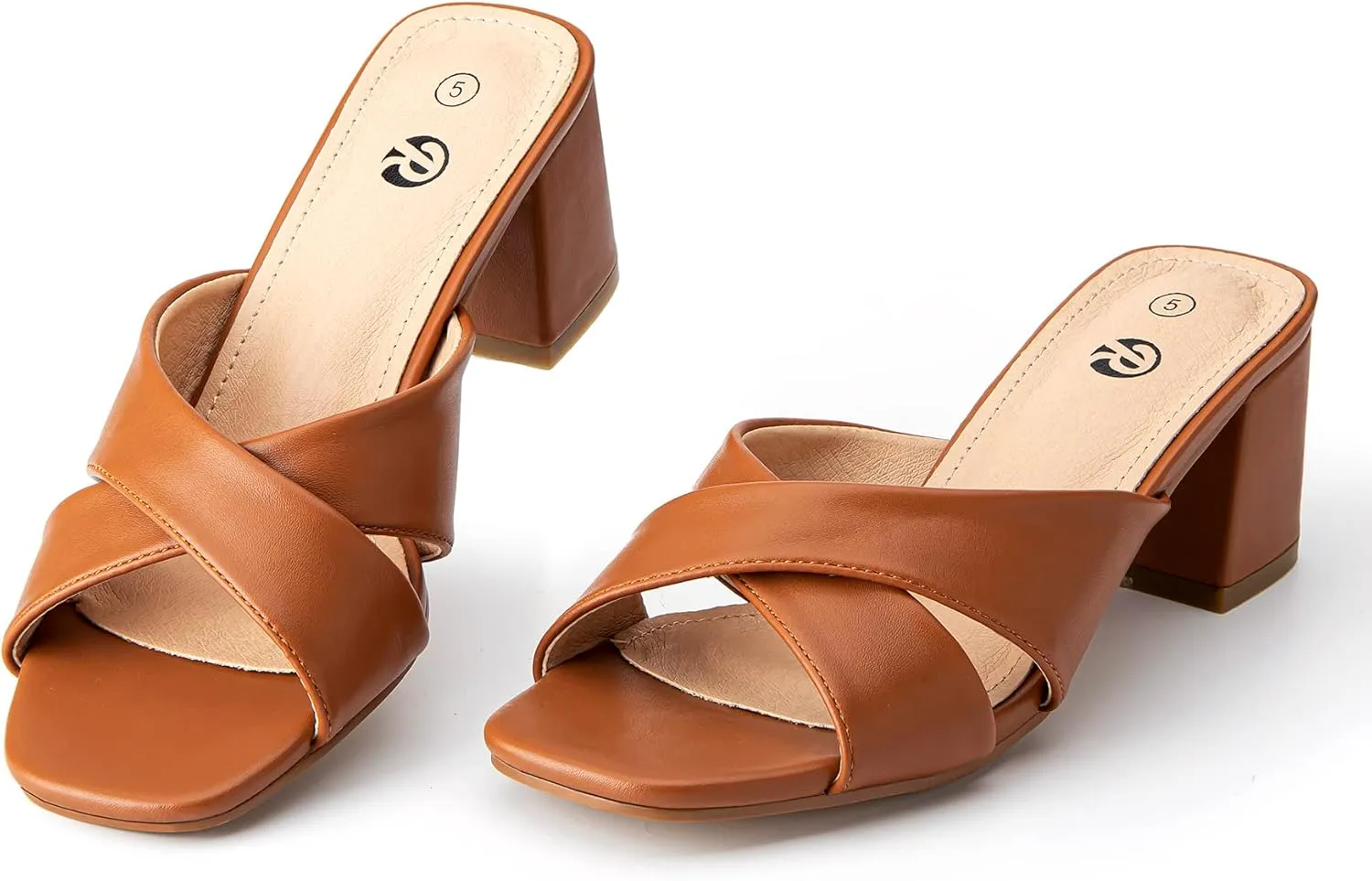 Rekayla Heeled Sandals Women Comfortable, Square Toe Sandals Comfy Mule Shoes Chunky Block Heels Women's Sandals Slip On Minimalist Heels Comfortable Mule for Long Walk Casual Shoes Summer Dressy