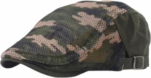 Reyox Unisex Breathable Mesh Summer Cap Adjustable Camo Flat Cap Beret Cabbie Ivy Hat