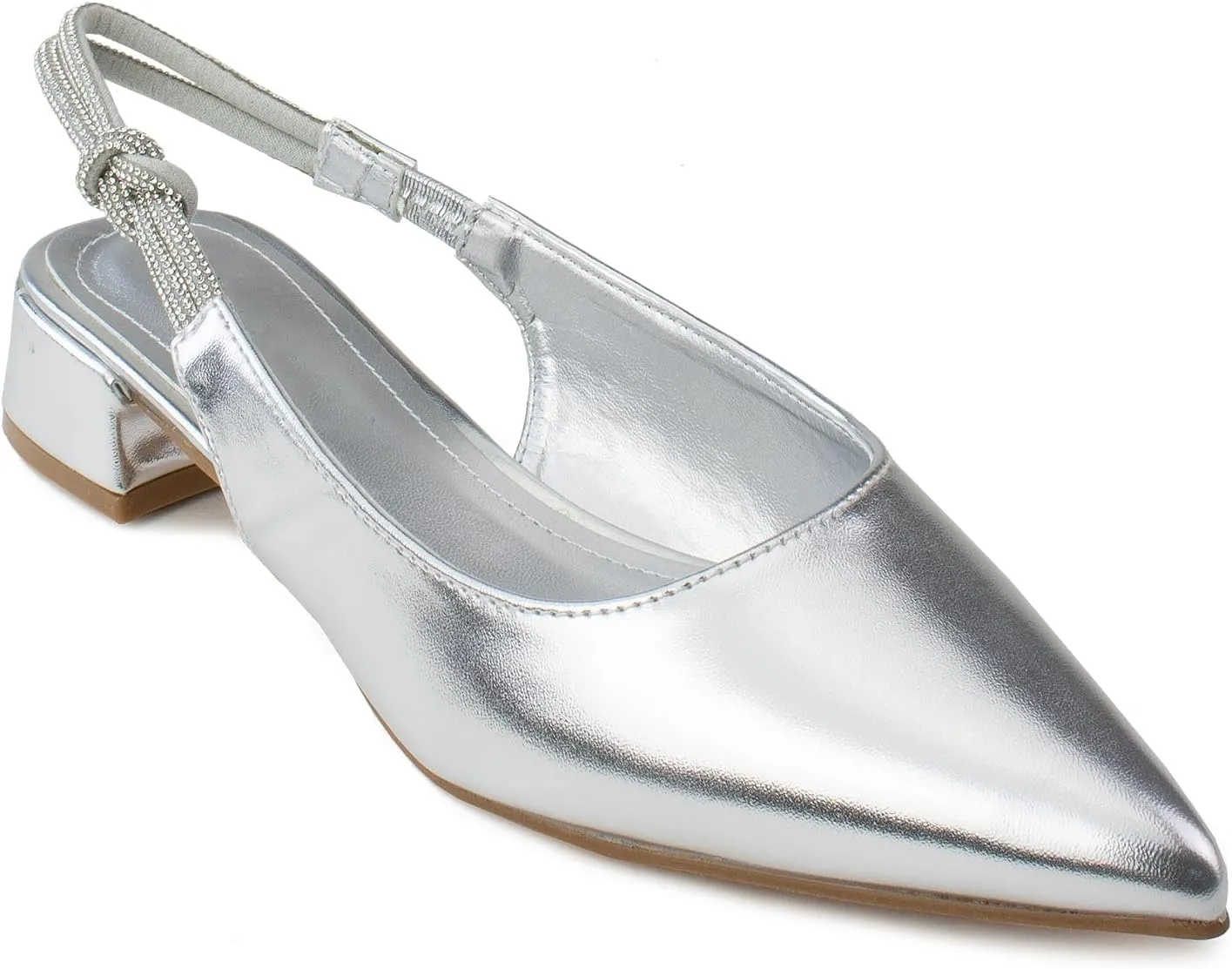 RF ROOM OF FASHION Women's Pointed Toe Slingback Low Block Heel Mule Pumps