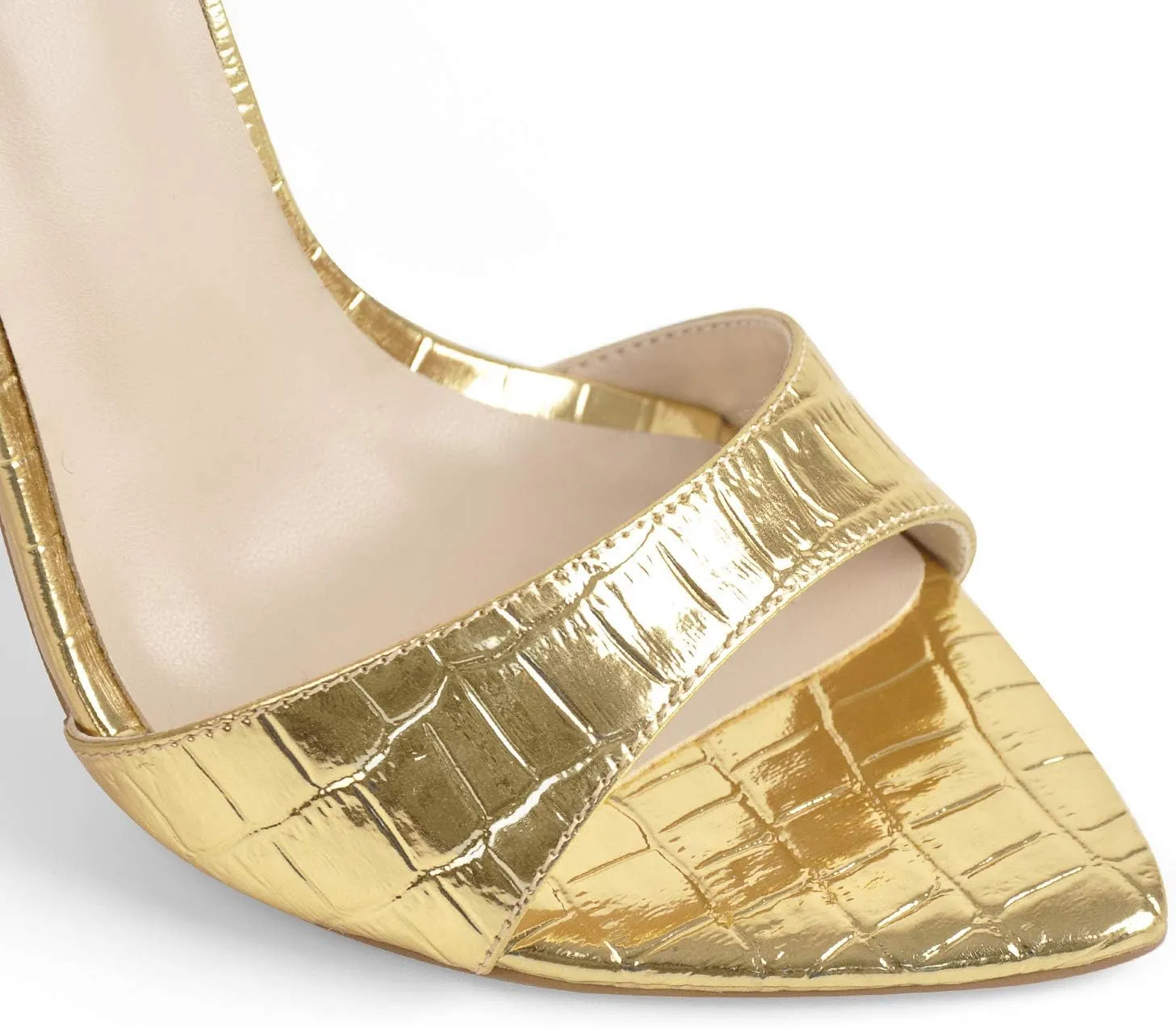 richealnini Mules Heels for Women Slip On Stiletto High Heels Sexy Pointed Toe Slide Sandals