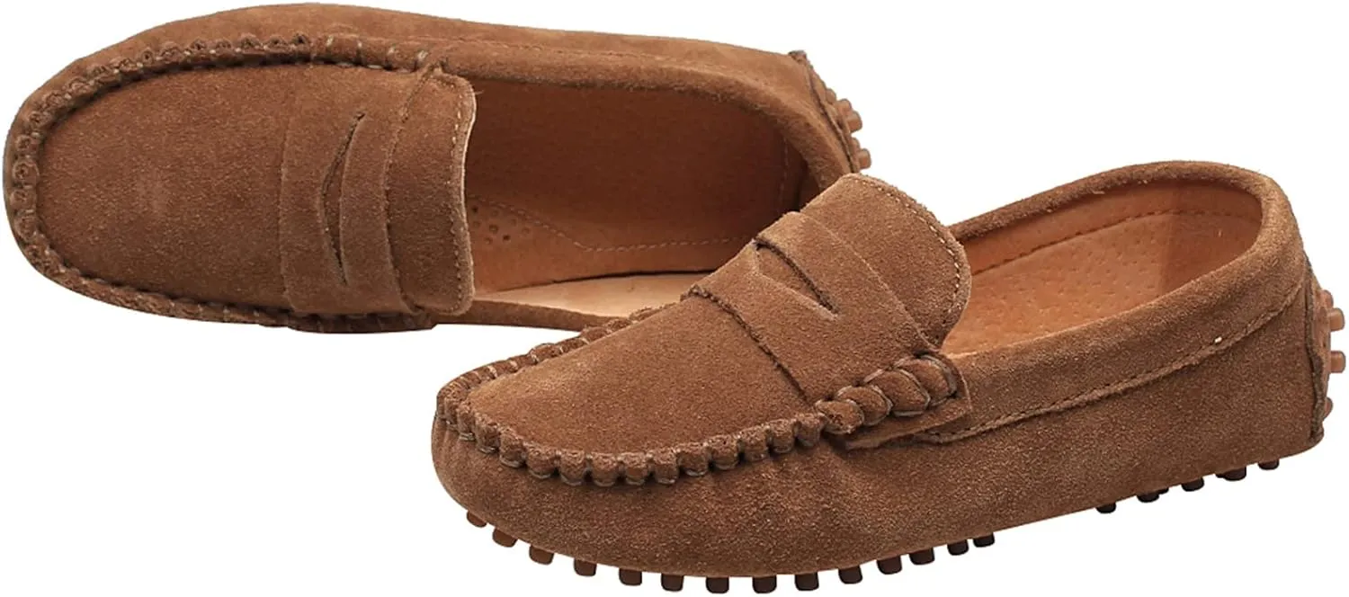 rismart Boys Girls Slip on Loafers Casual Flat Kids Moccasin Slippers