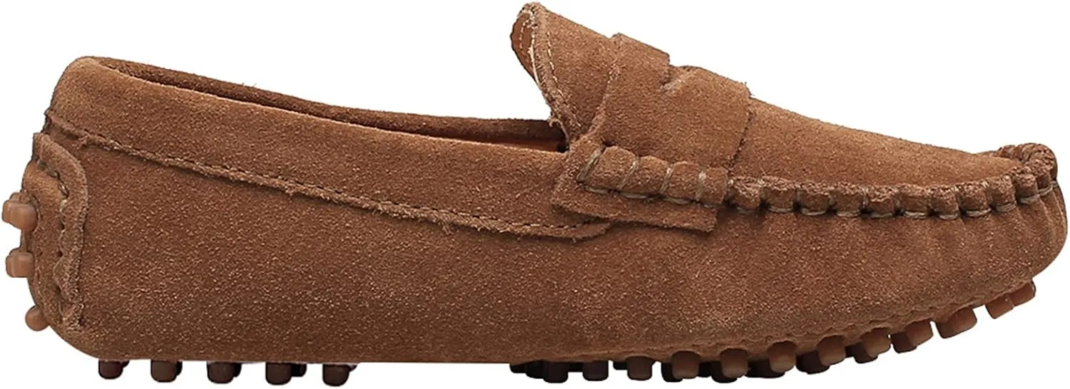 rismart Boys Girls Slip on Loafers Casual Flat Kids Moccasin Slippers