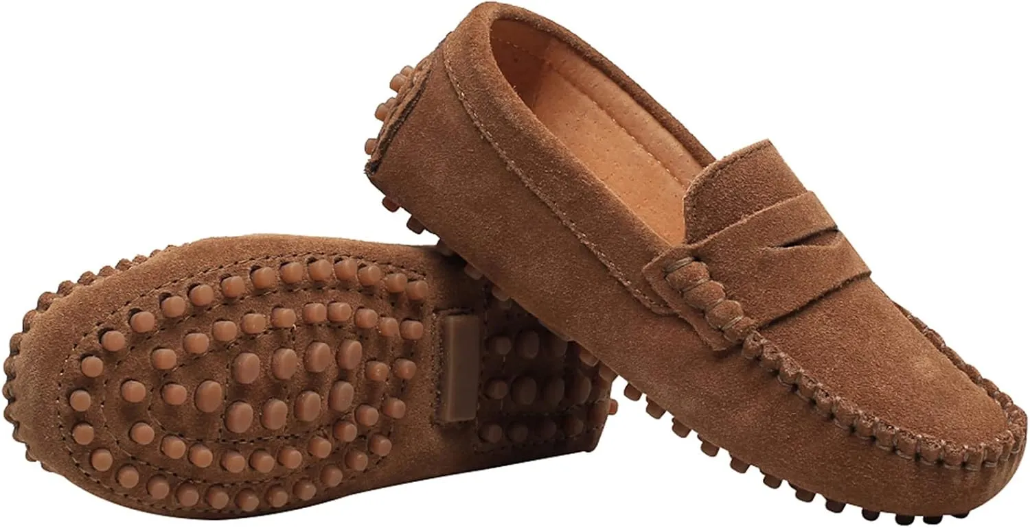 rismart Boys Girls Slip on Loafers Casual Flat Kids Moccasin Slippers
