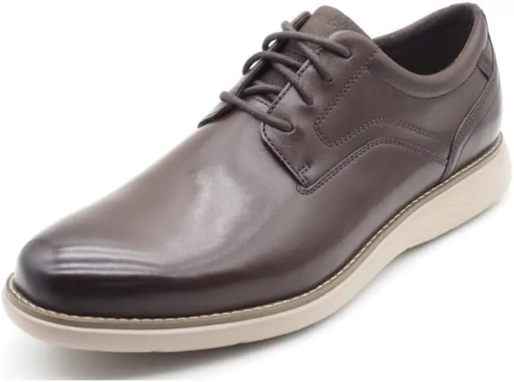 Rockport Men's Garett Plain Toe Oxford, Dark Brown, 11 Wide