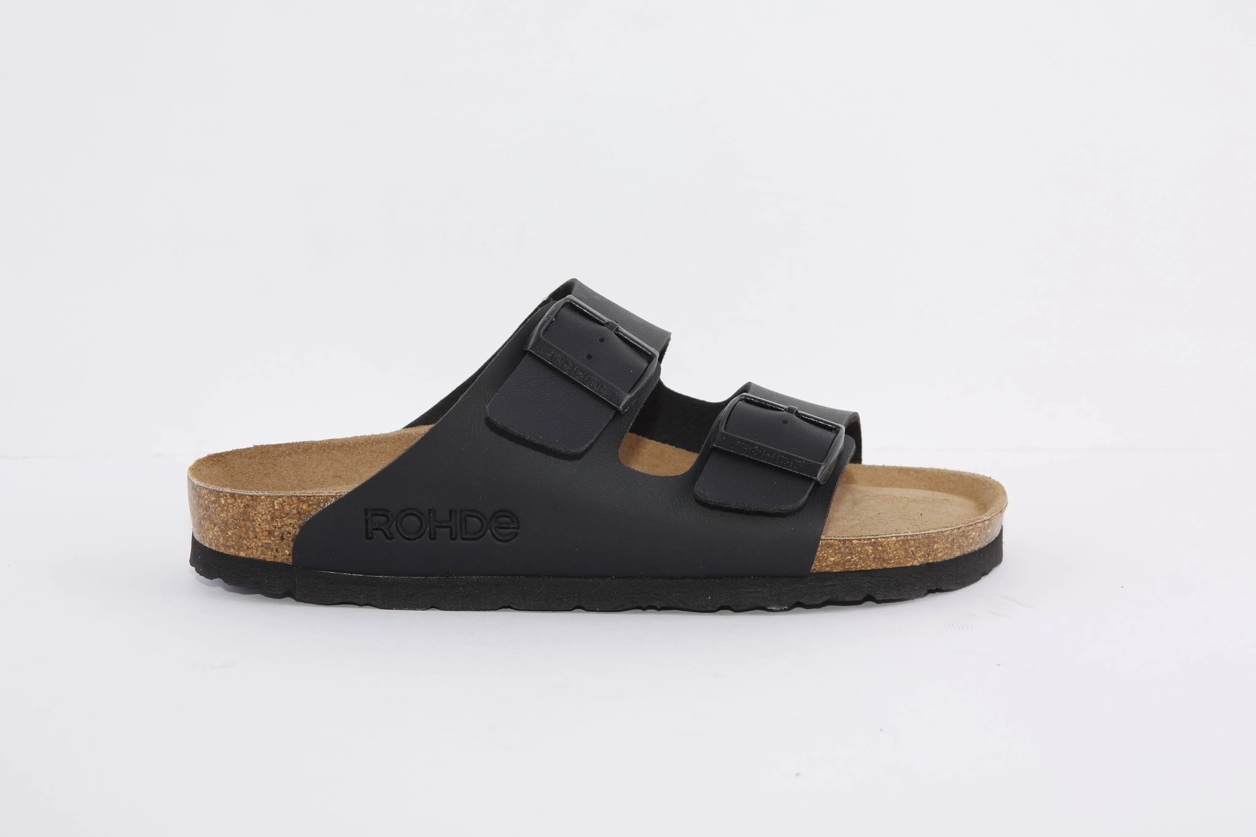 ROHDE - 5631 90 FLAT 2 BUCKLE COMFORT MULE - BLACK