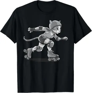 Roller Skating Cat Roller Derby Cats Skater girls woman T-Shirt