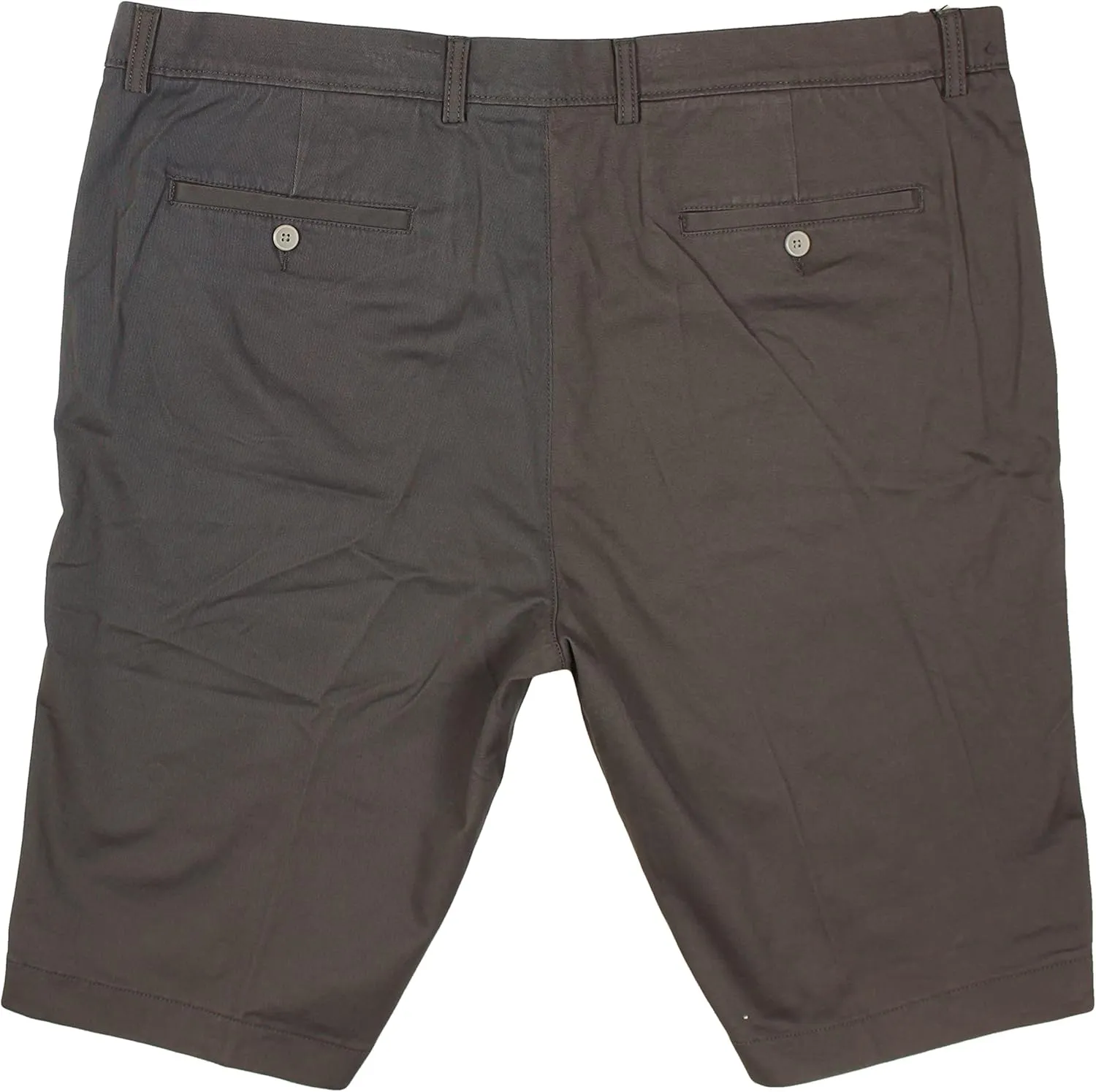 Roundtree & Yorke Men's Big and Tall Cotton Stretch Washed Chino Flat Front Shorts, 9" or 11" Inseam