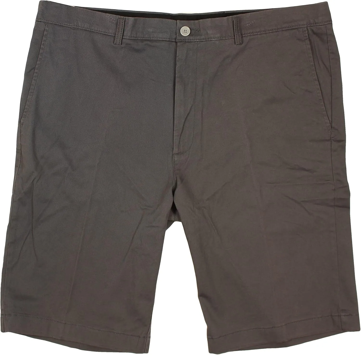Roundtree & Yorke Men's Big and Tall Cotton Stretch Washed Chino Flat Front Shorts, 9" or 11" Inseam