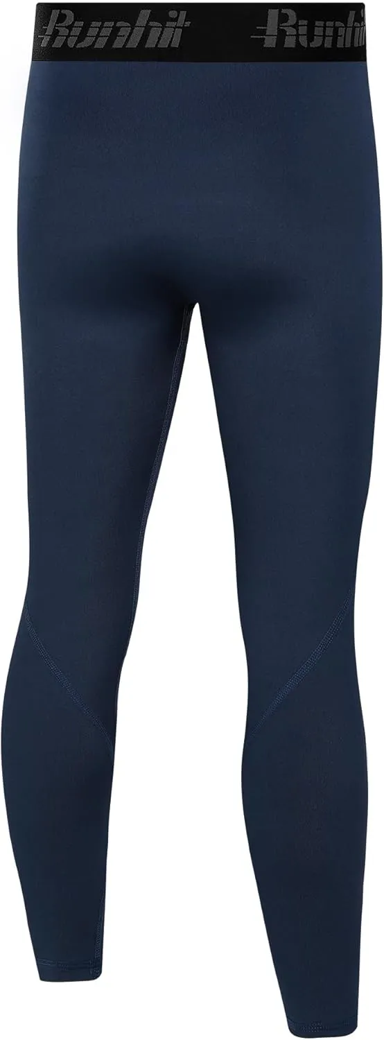 Runhit Boys Compression Leggings,Youth Athletic Tights Basketball Compression Pants,Boys Base Layer Pants Sports Legging