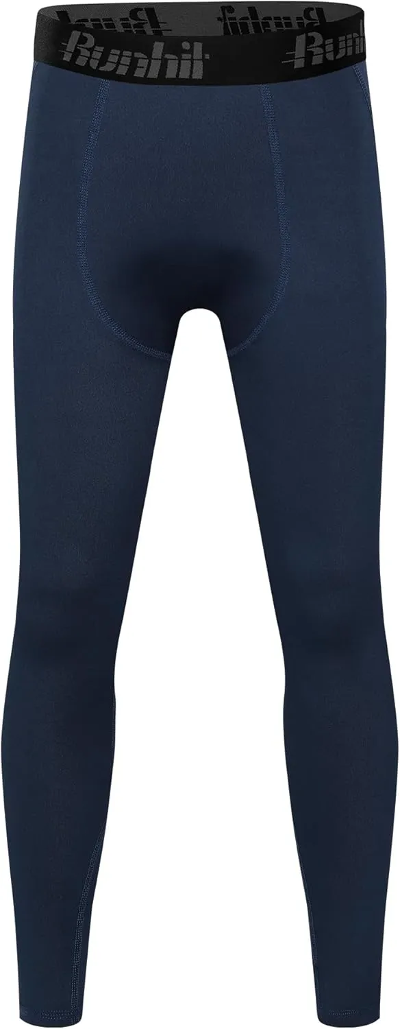 Runhit Boys Compression Leggings,Youth Athletic Tights Basketball Compression Pants,Boys Base Layer Pants Sports Legging
