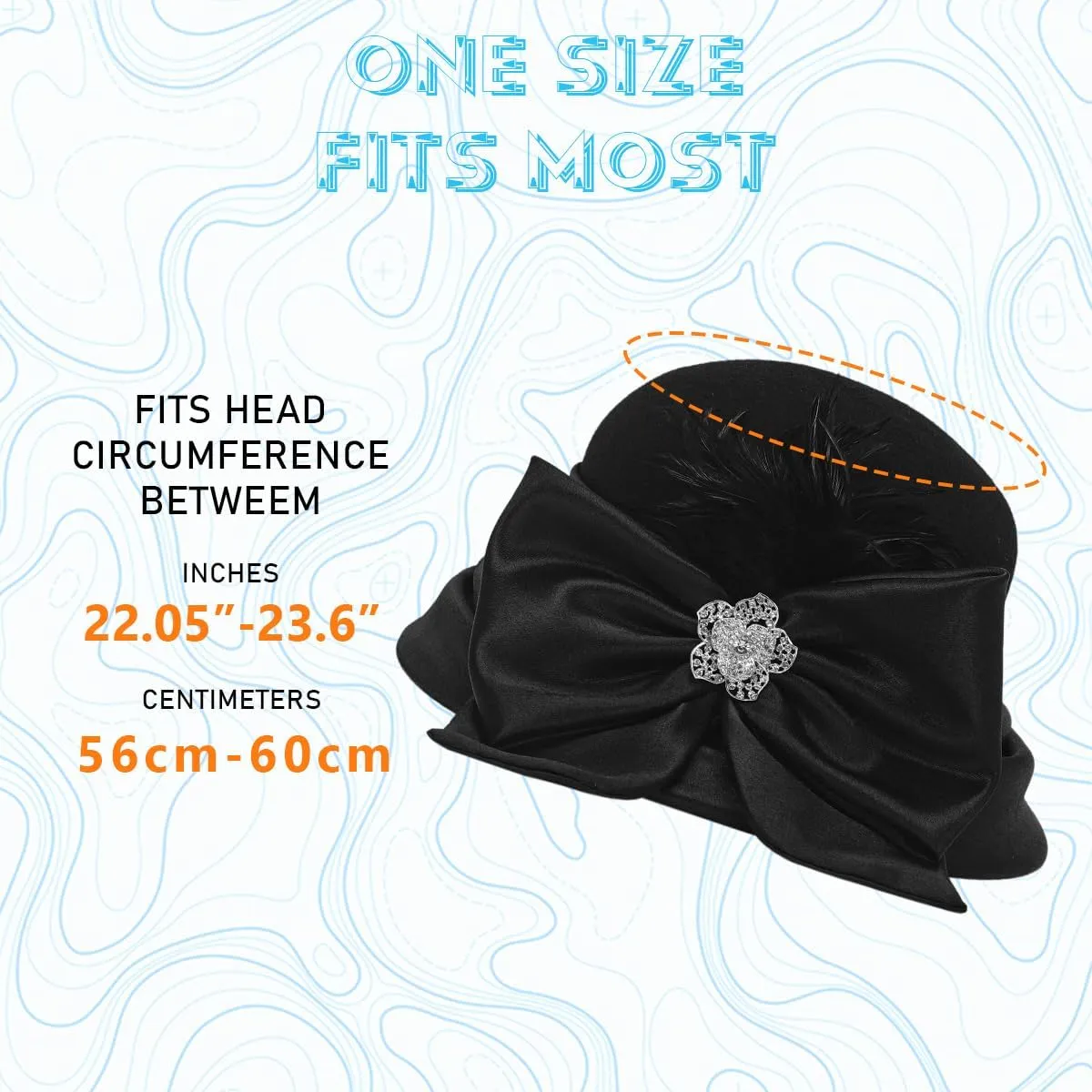 Ruphedy Womens Wool Felt Hats Wide Brim Derby Church Dress Hat for Fall Winter 1920s