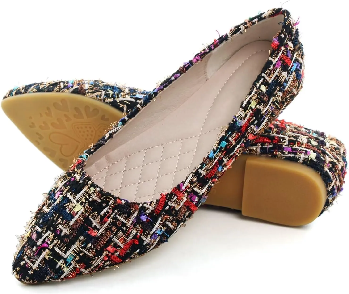SAILING LU Womens Suede Pointed Toe Ballet Flats Comfortable Wedding Party Casual Slip-On Ballerina Dressy Shoes for Women Walking Shoes