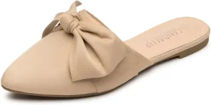 SANDALUP Mules for Woman, Women's Mules, Closed Pointed Toe Backless Loafer Shoes, Cute Bow Women's Mules, Slip On Mules Flats Shoes for Work Business Casual Shoes