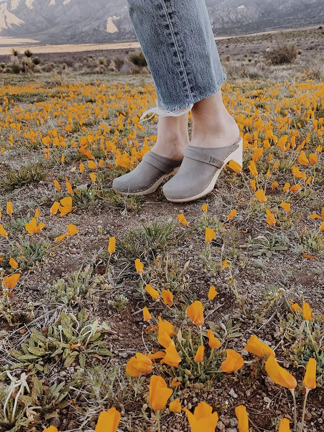 Sandgrens Handmade Swedish Wood Clogs for Women, High Rise Mule | Maya