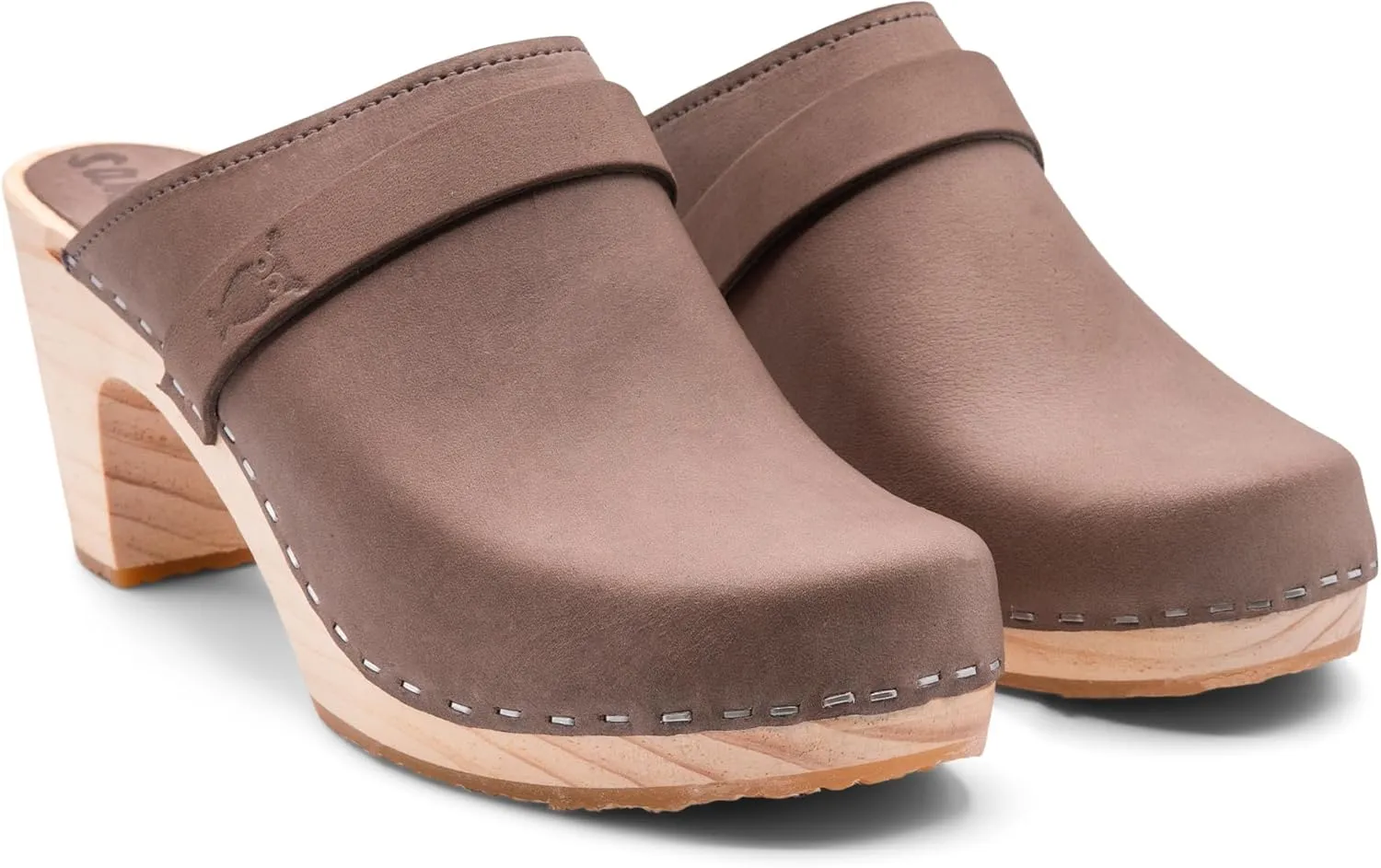 Sandgrens Handmade Swedish Wood Clogs for Women, High Rise Mule | Maya