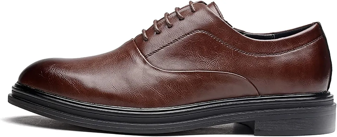 Santimon Men's Classic Oxfords Semi Brogues Cap Toe Leather Lined Comfortable Business Office Casual Formal Dress Shoes