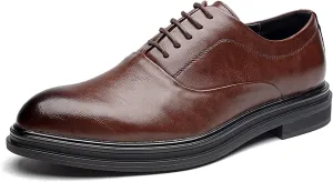 Santimon Men's Classic Oxfords Semi Brogues Cap Toe Leather Lined Comfortable Business Office Casual Formal Dress Shoes