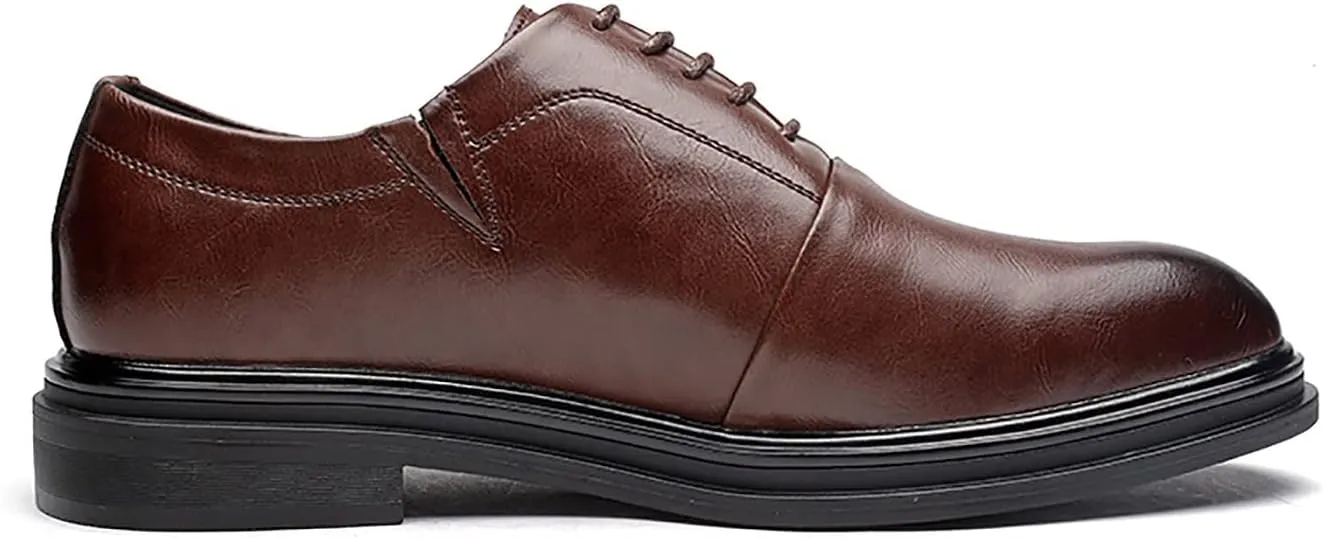 Santimon Men's Classic Oxfords Semi Brogues Cap Toe Leather Lined Comfortable Business Office Casual Formal Dress Shoes