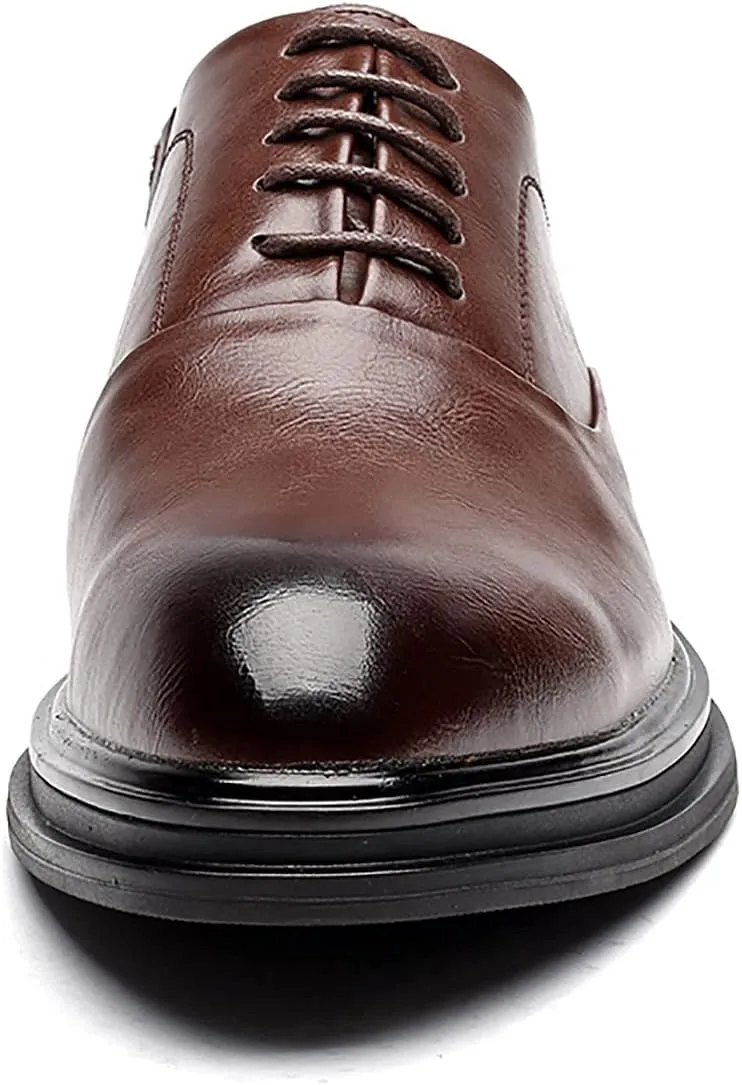 Santimon Men's Classic Oxfords Semi Brogues Cap Toe Leather Lined Comfortable Business Office Casual Formal Dress Shoes