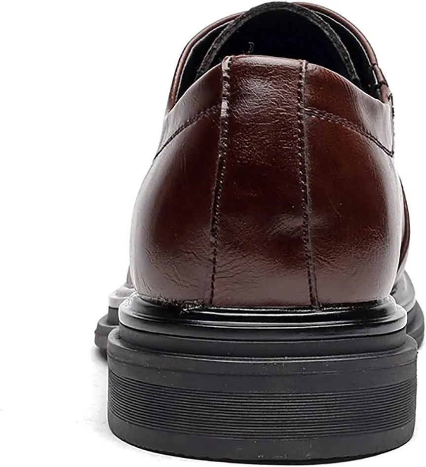 Santimon Men's Classic Oxfords Semi Brogues Cap Toe Leather Lined Comfortable Business Office Casual Formal Dress Shoes