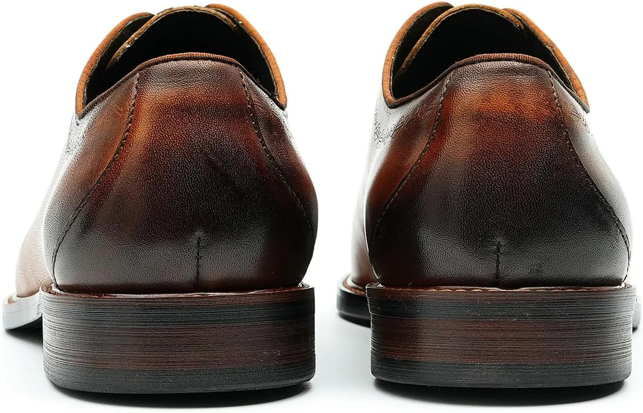 Santimon Men's Oxfords Formal Dress Leather Derby Fashion Business Wedding Tuxedo Casual Walking Carve Whole Cut Oxford Prom Shoes for Men