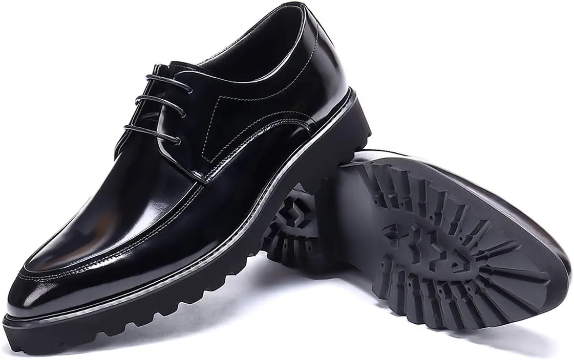 Santimon Men's Wingtip Oxfords Formal Dress Leather Derby Business Prom Wedding Fashion Casual Walking Shoes for Men