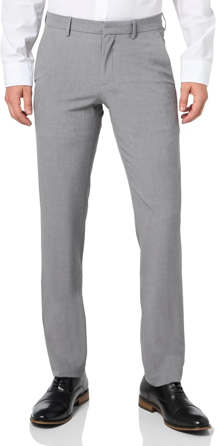 Savane Men's Slim Fit Flat Front Dress Pants with Comfort Waistband, 29"/30"/32" Inseams, 4-Way Stretch, Comfortable Slacks