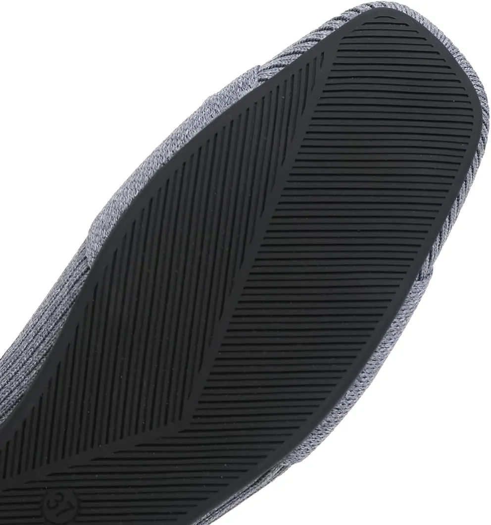 SemwissWomen Ballet Flats Square Toe Comfortable Dressy Slip on mesh Knitted Flat with Bow Office Shoes.