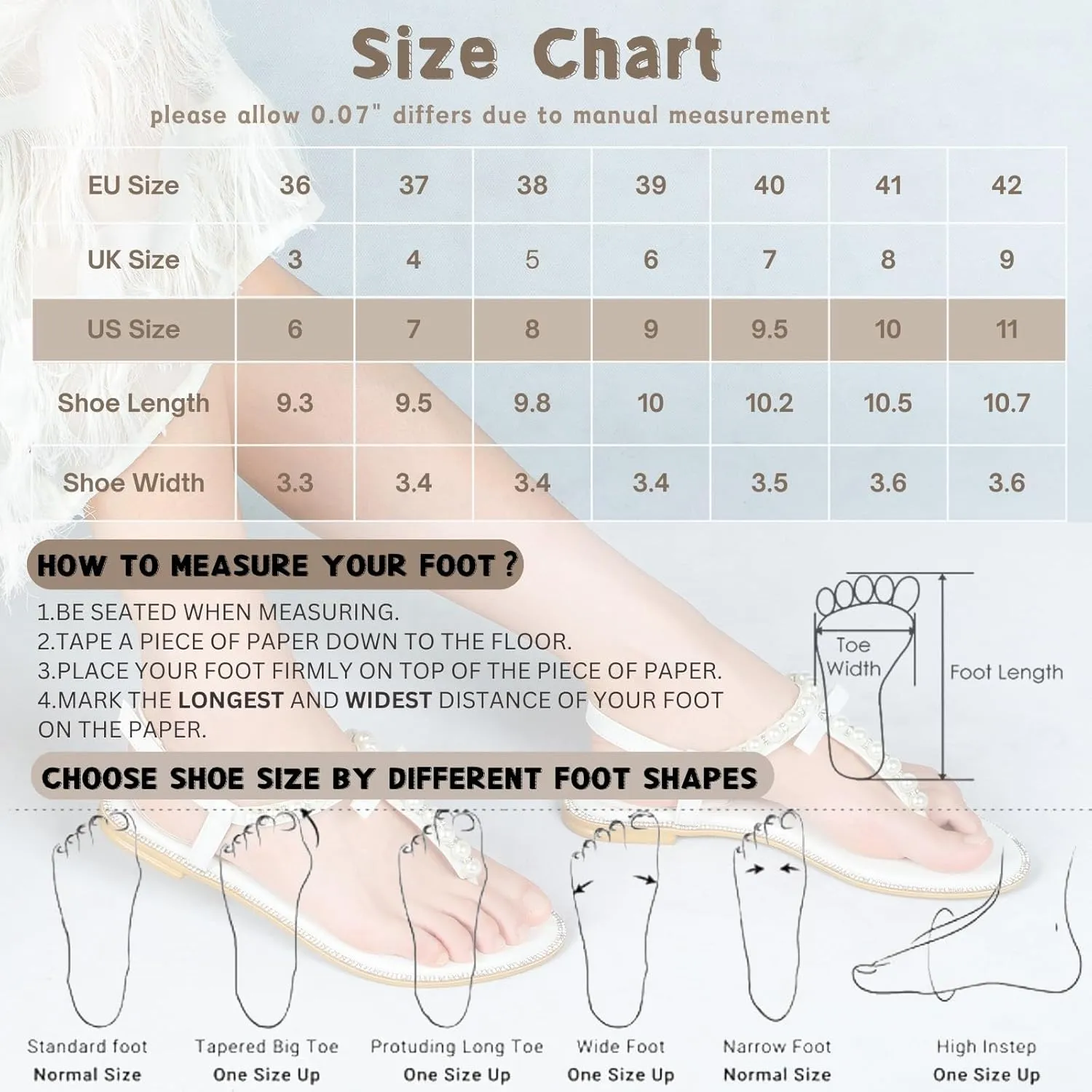 SheSole Women's Pearl T-Strap Bridal White Flat Sandals Beach Wedding Shoes