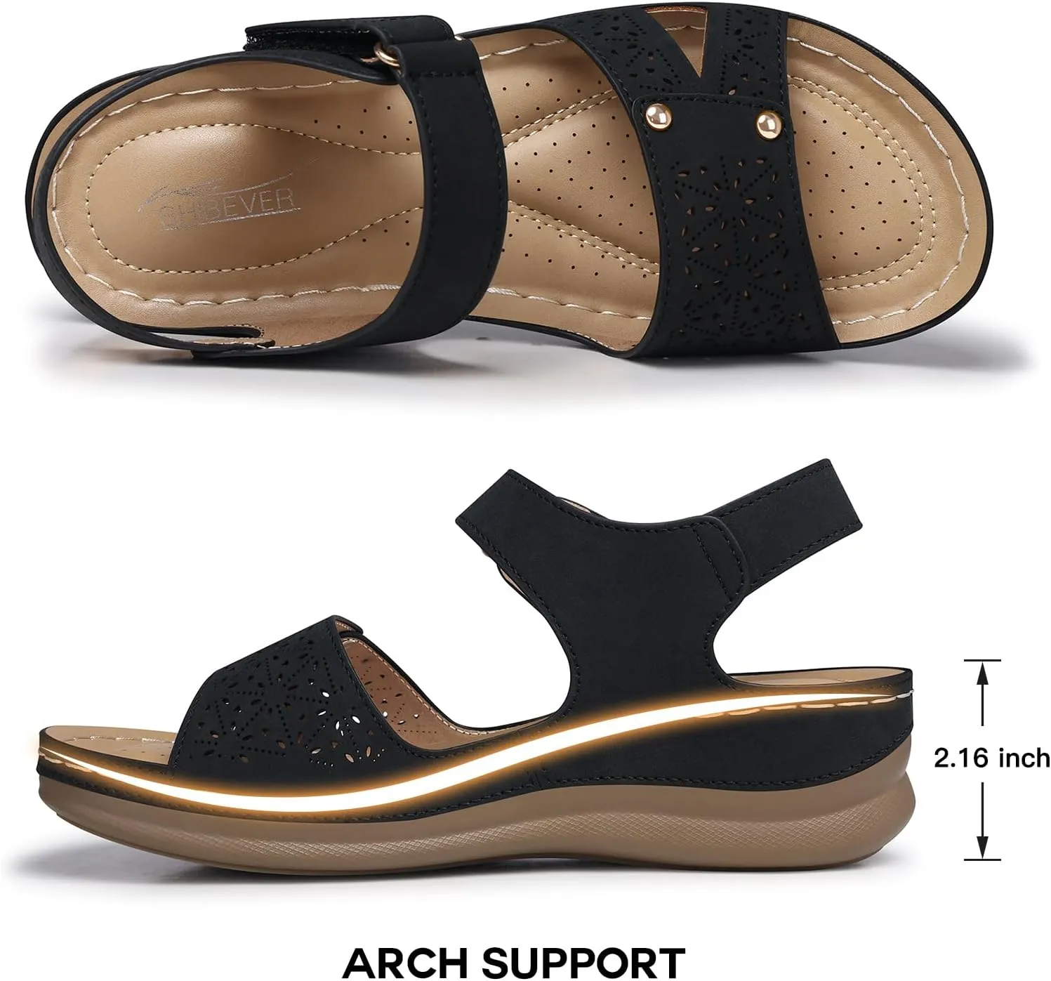SHIBEVER Flat Sandals for Women Dressy: Comfortable Flats Sandals Women Open Toe Ankle Strap Walking Shoes Summer