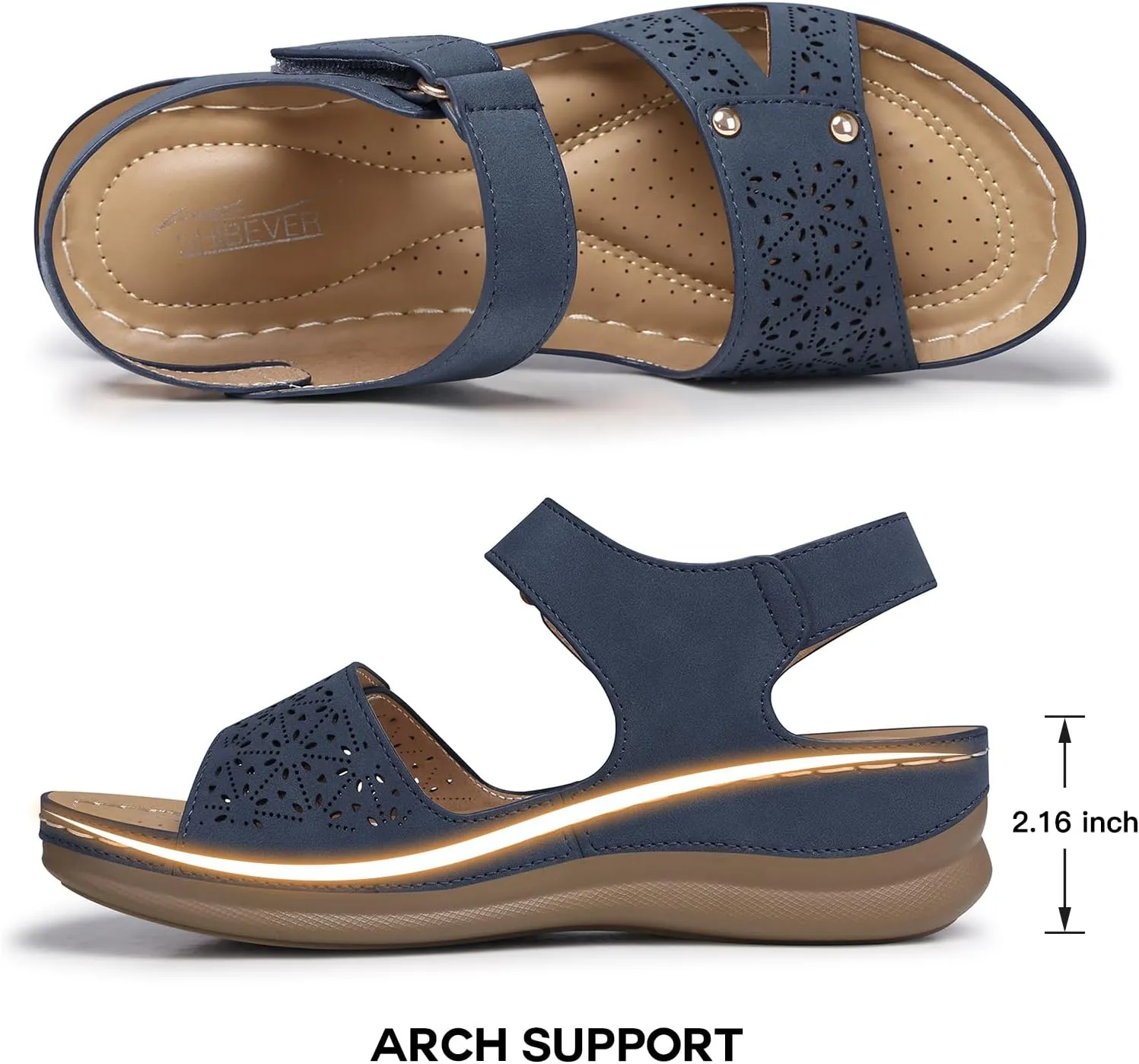 SHIBEVER Flat Sandals for Women Dressy: Comfortable Flats Sandals Women Open Toe Ankle Strap Walking Shoes Summer